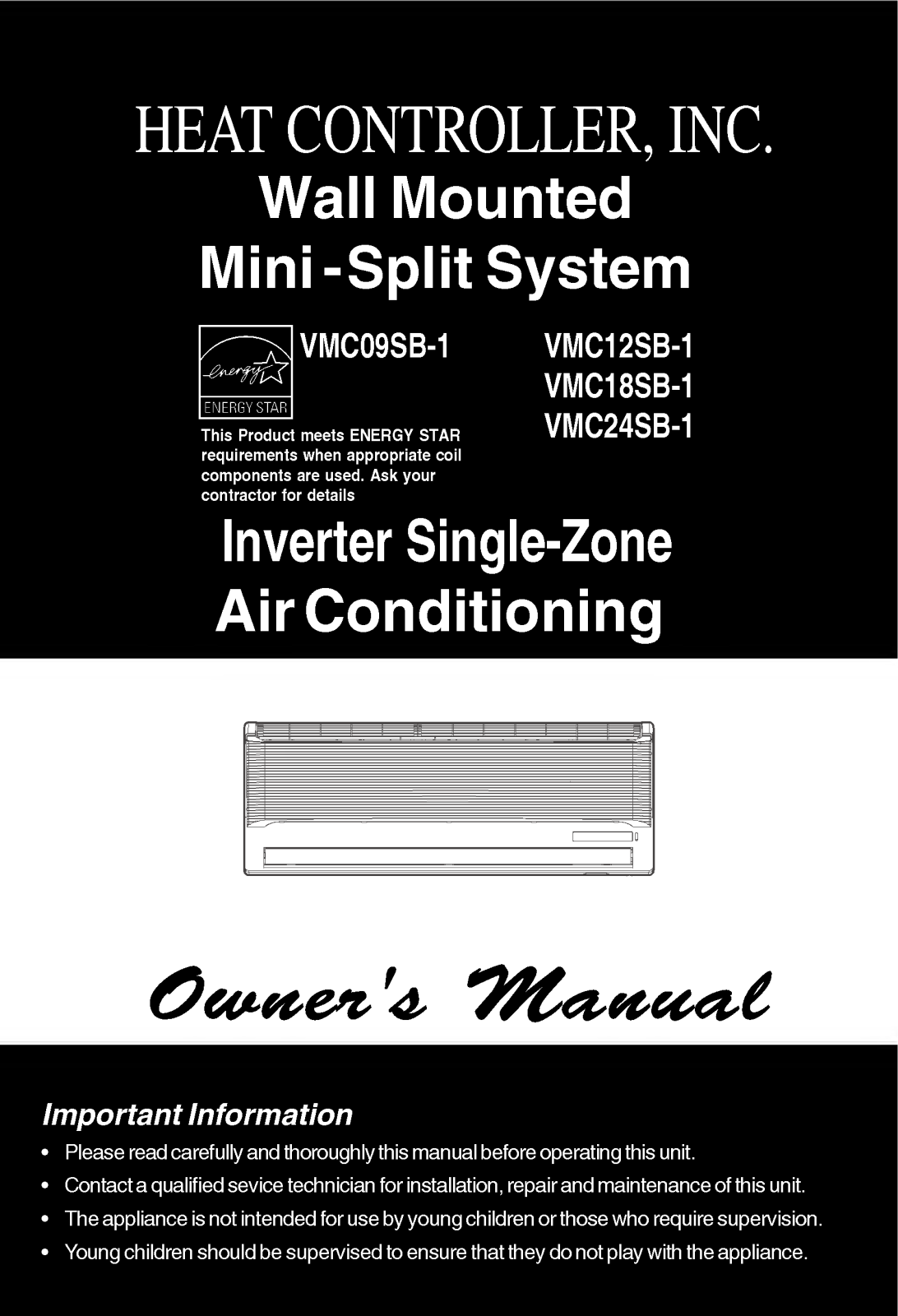 LG B-VMC18SB, B-VMC12SB, B-VMC24SB, B-VMC09SB User Manual