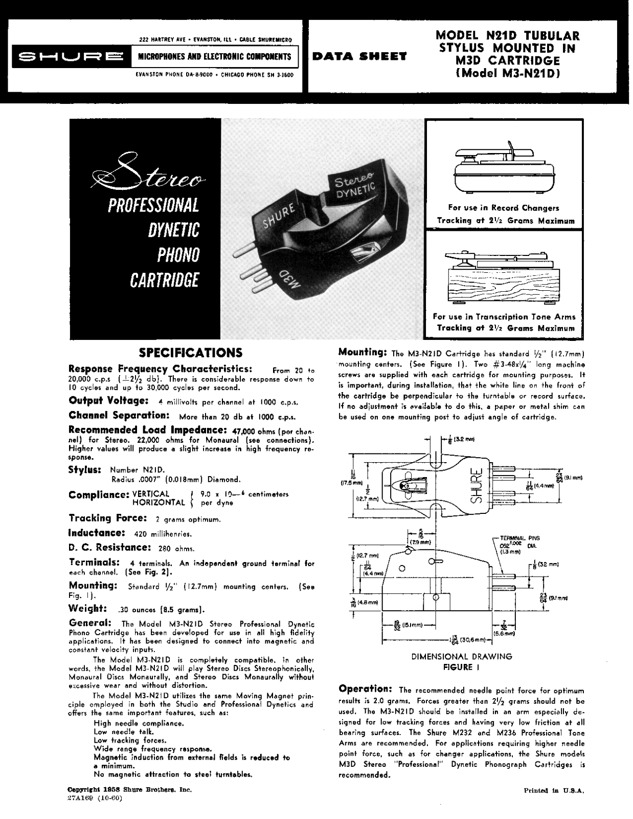 Shure M3-N21D User Guide