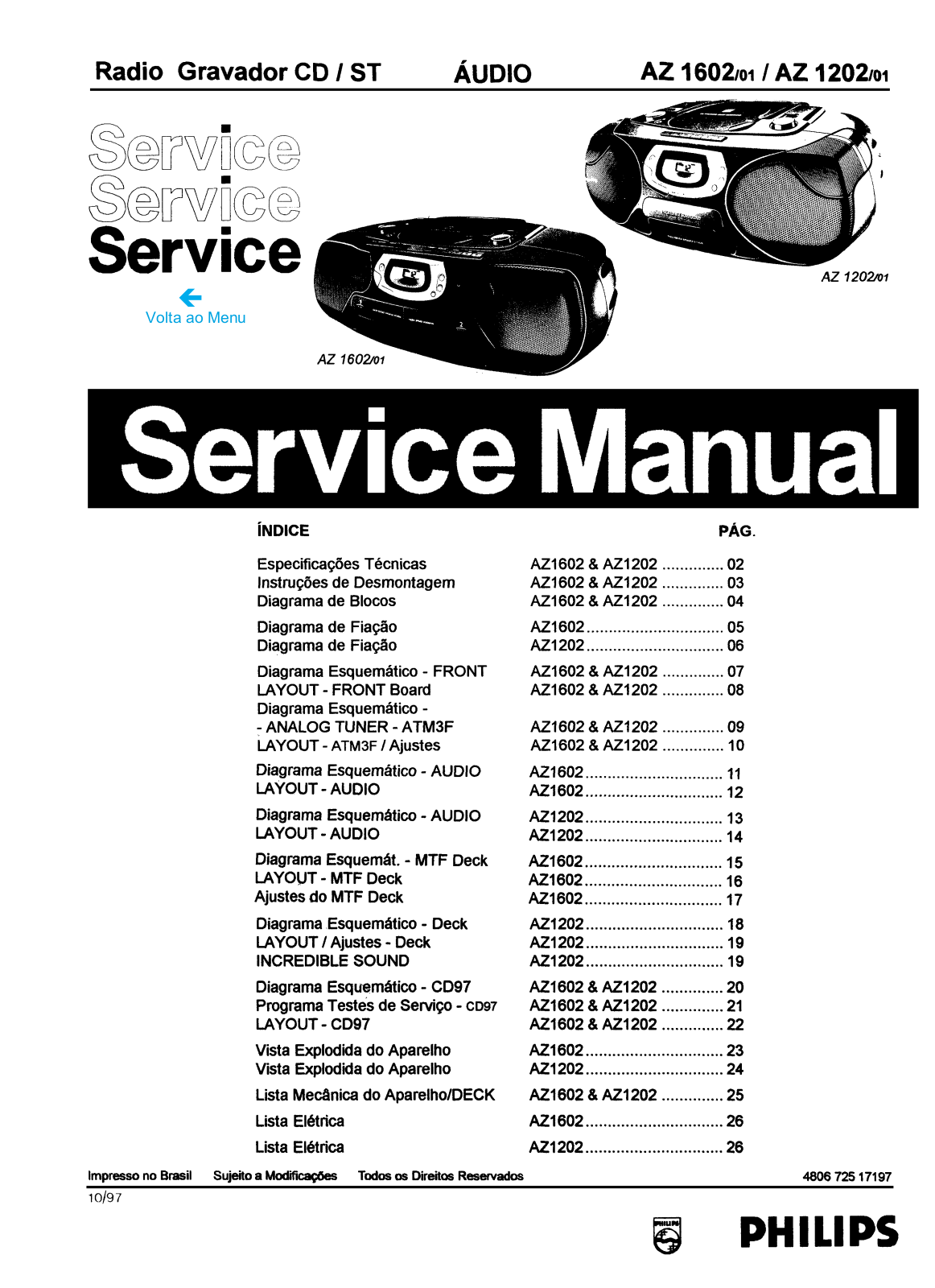 Philips AZ-1207 Service Manual