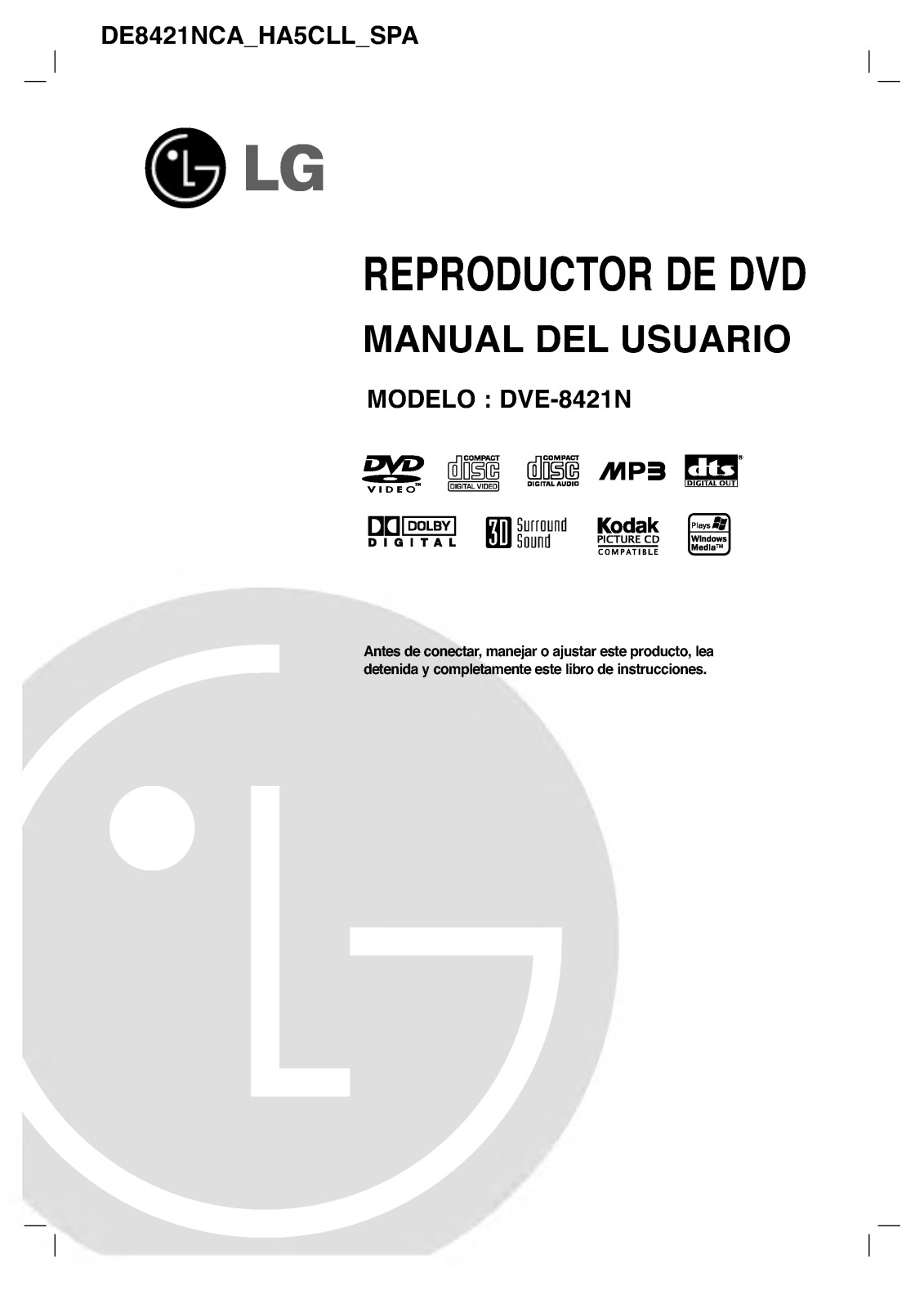 LG DE8421NCA User Manual