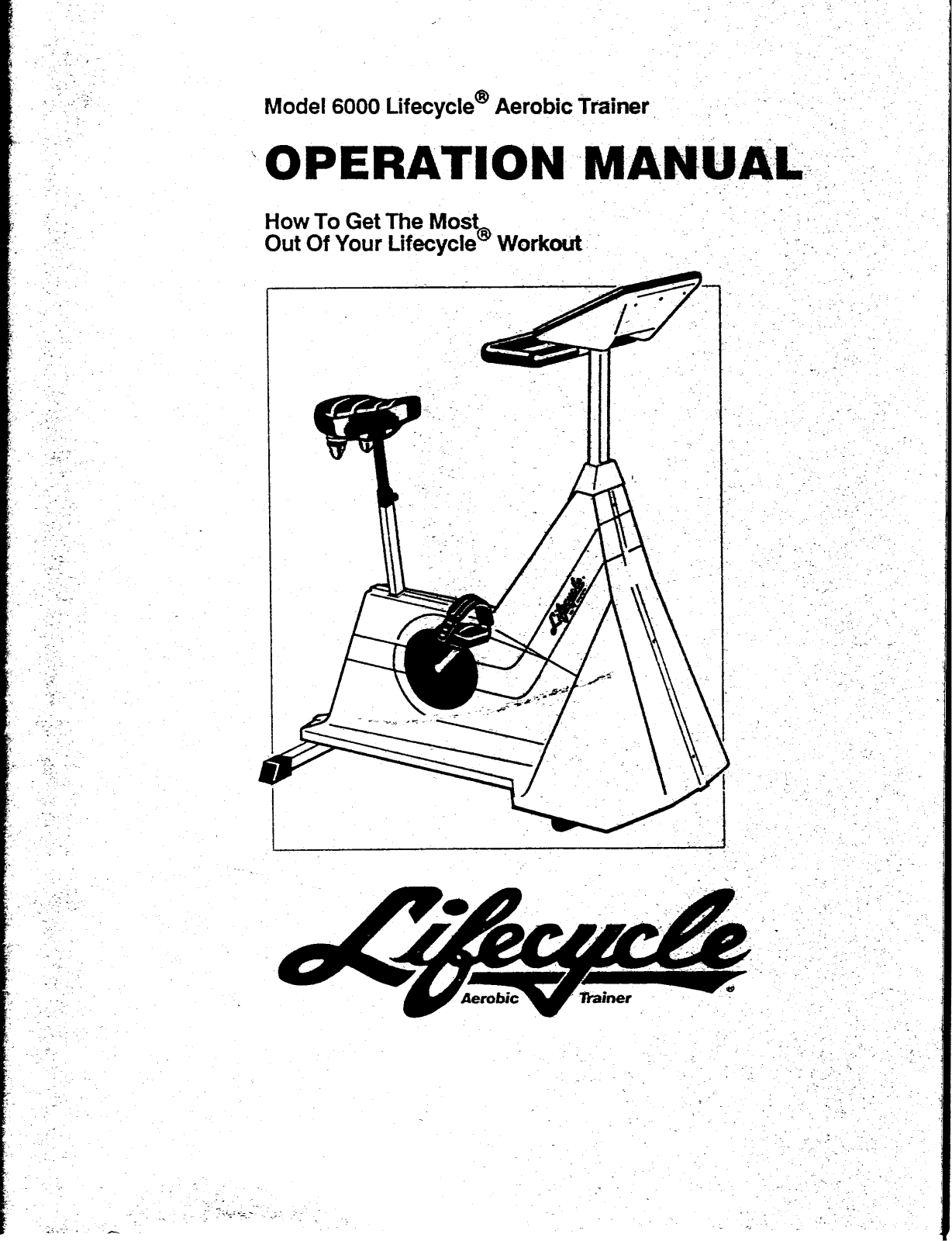 Life Fitness Lifecycle Aerobic Trainer 6000 User Manual