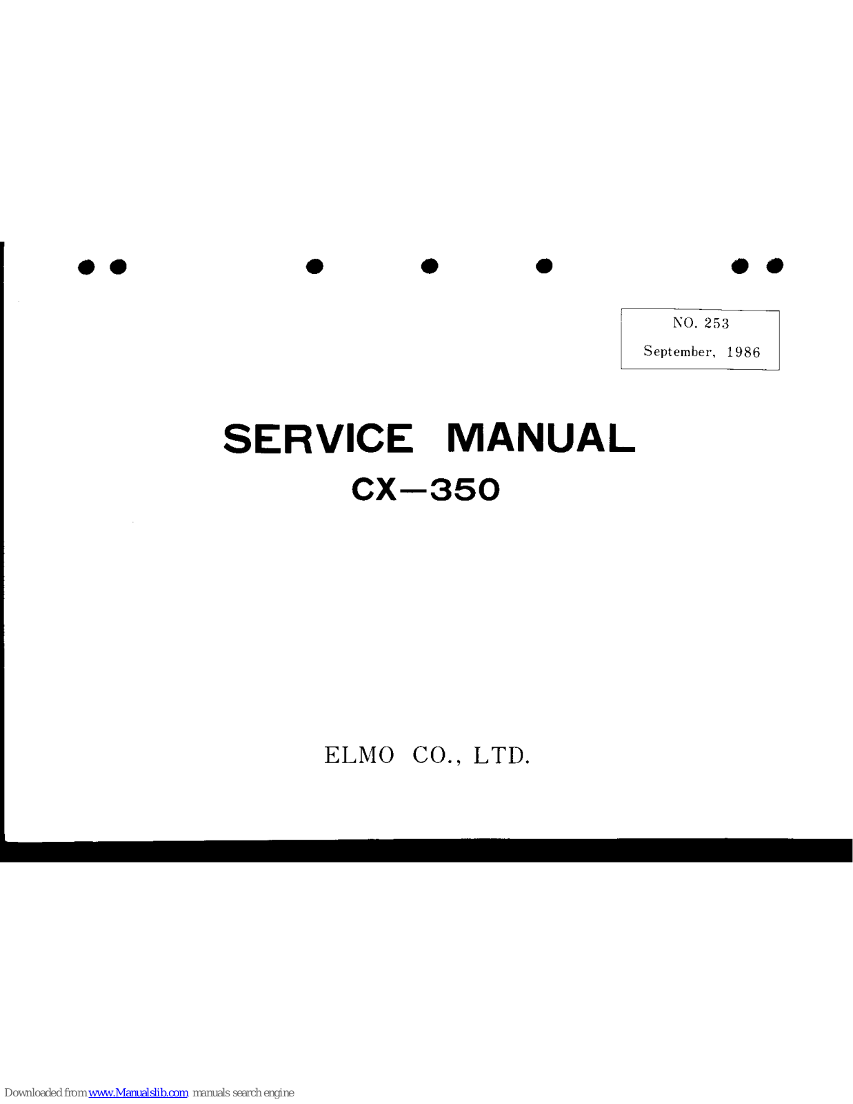 Elmo Xenon CX-350 Service Manual