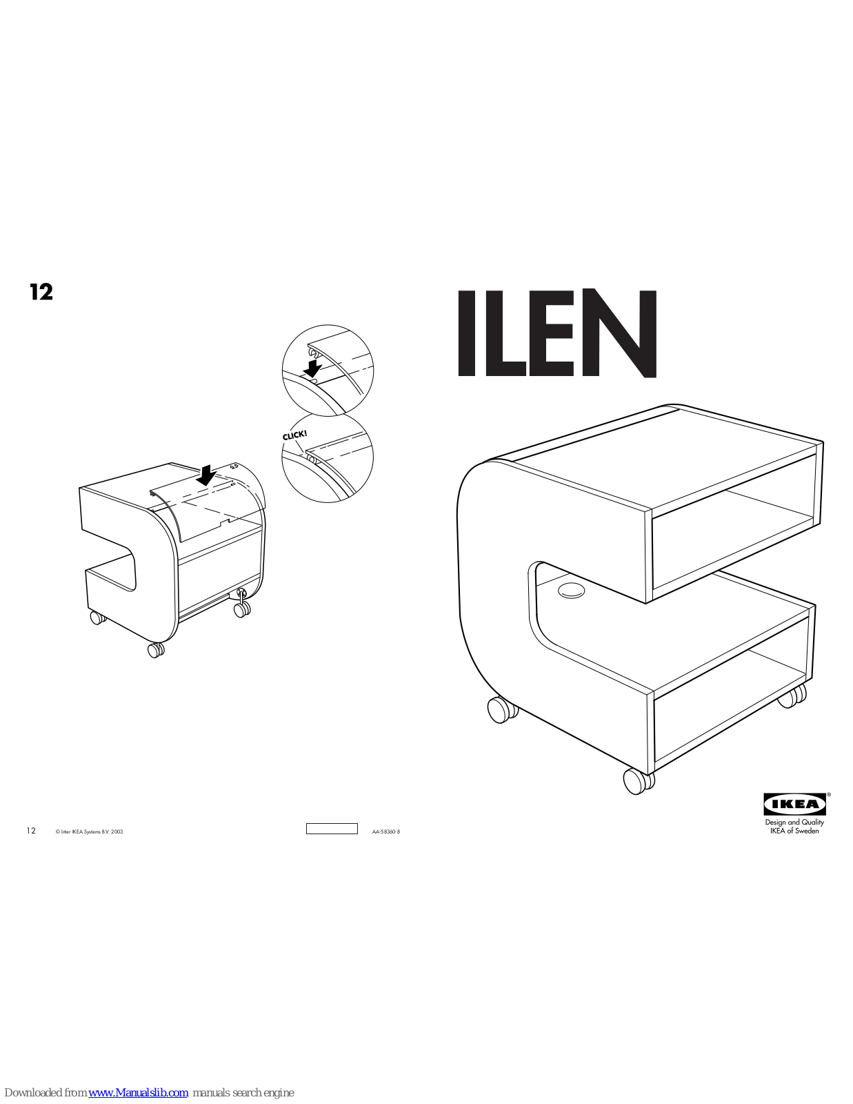 IKEA ILEN SIDE TABLE/TV BENCH 20X20, ILEN Instructions Manual - ManualMachine.com