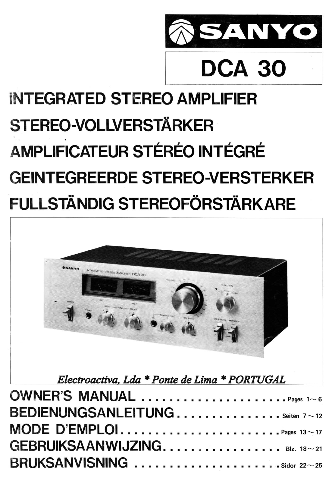 Sanyo DCA-30 Owners Manual