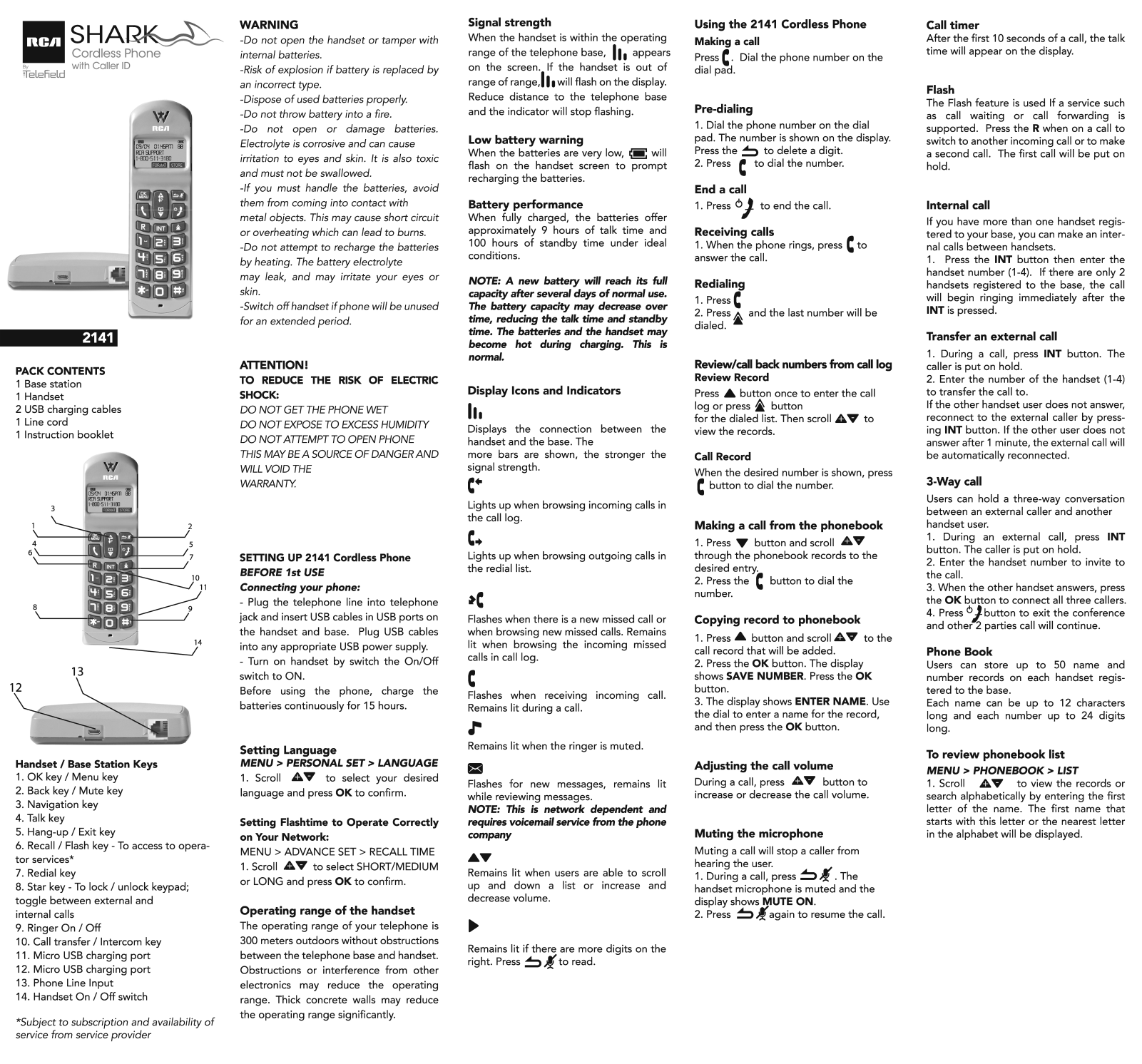 Telefield 2 142A User Manual