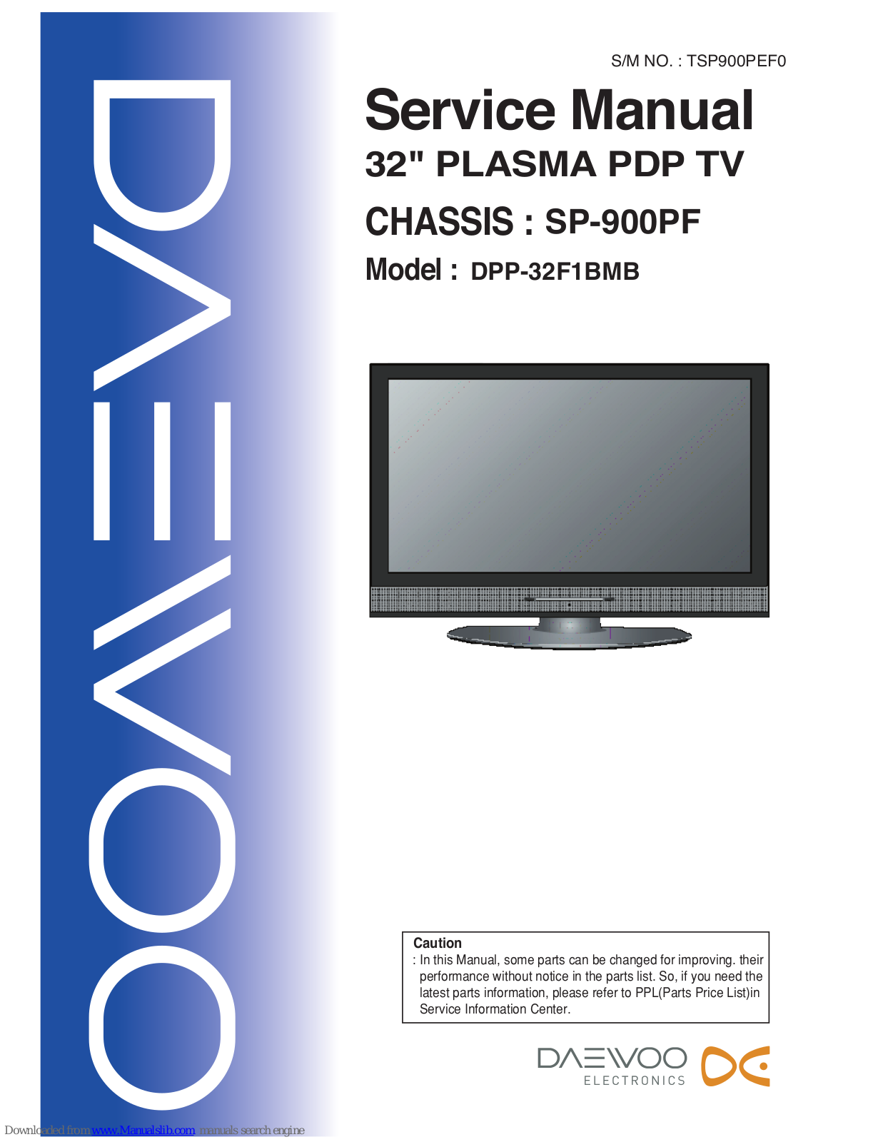 Daewoo DPP-32F1BMB Service Manual