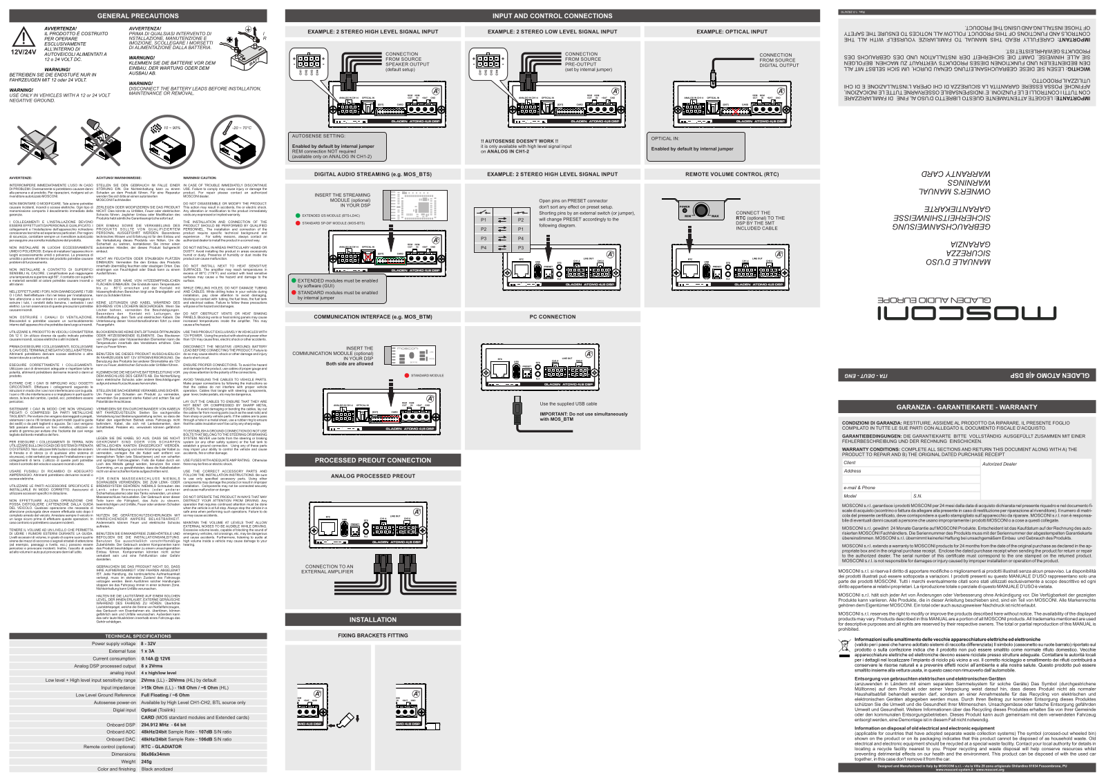 Mosconi ATOMO48DSP User guide - ManualMachine.com