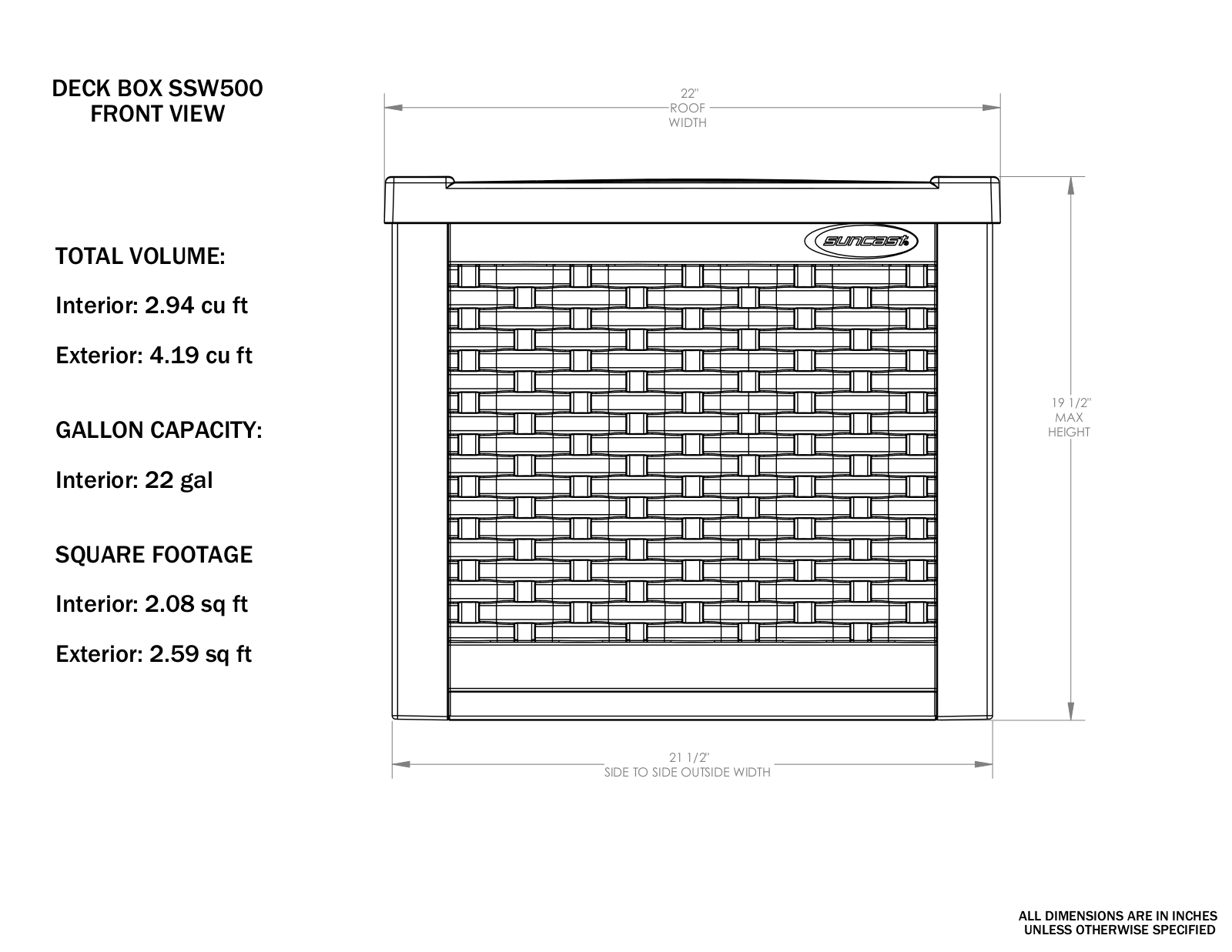 Suncast XA10132 Specifications - ManualMachine.com