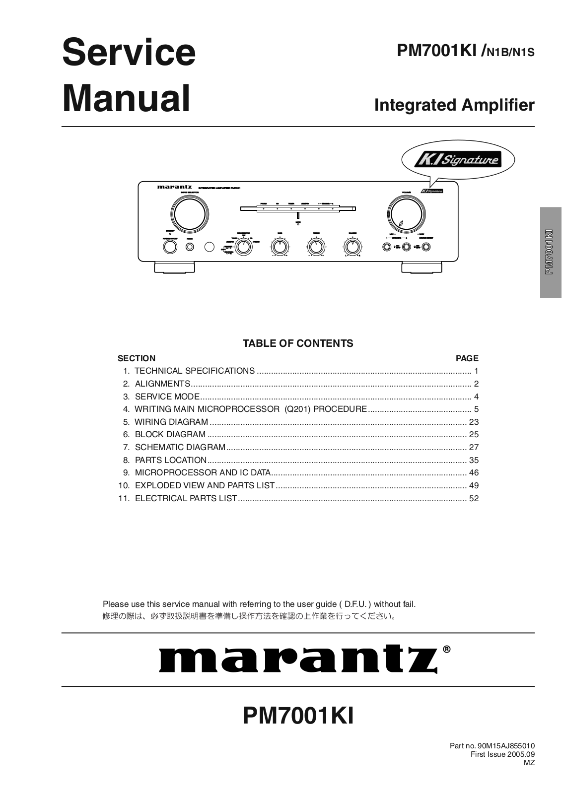 Marantz PM7001KI SERVICE MANUAL