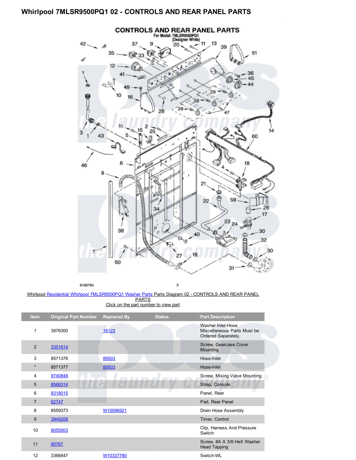 Whirlpool 7MLSR9500PQ1 Parts Diagram