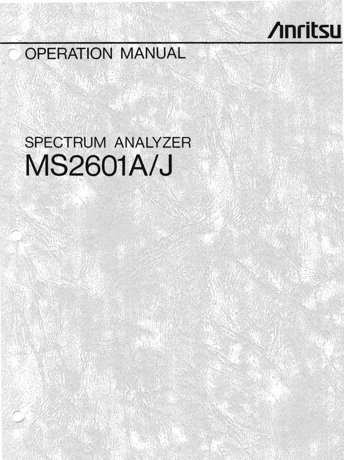 Anritsu MS2601J, MS2601A User Manual