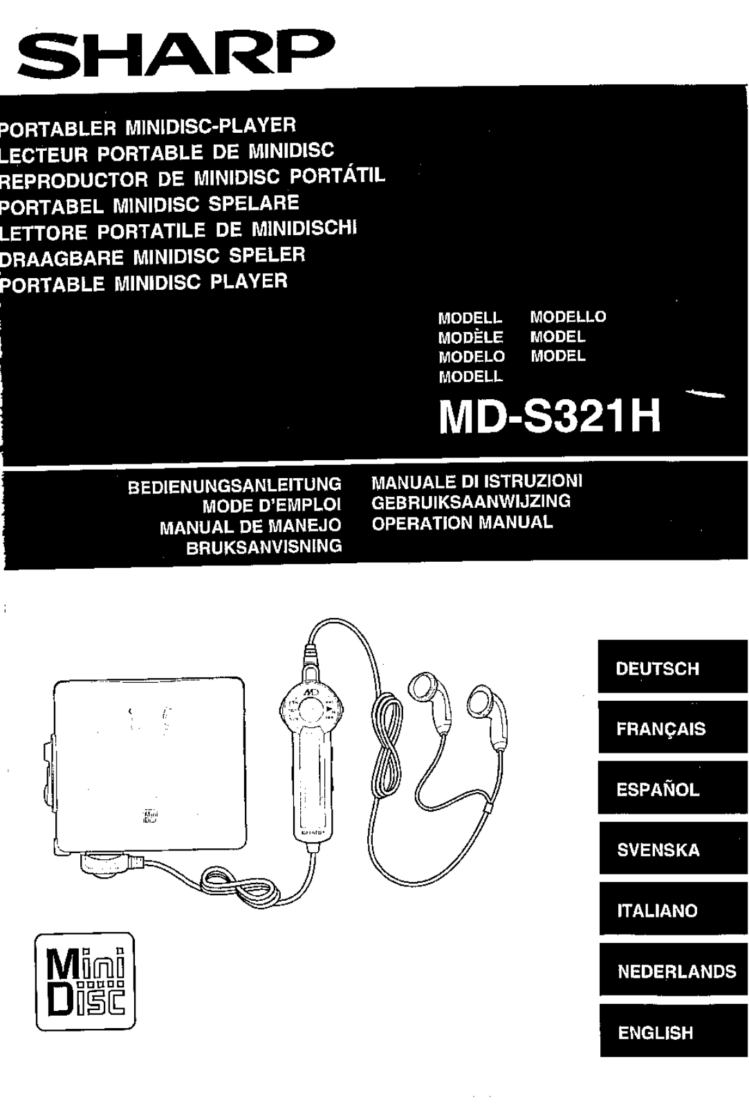 Sharp MD-S321H User Manual