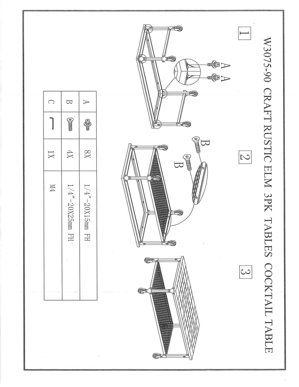 Sunset Trading CRW307590 Assembly Guide