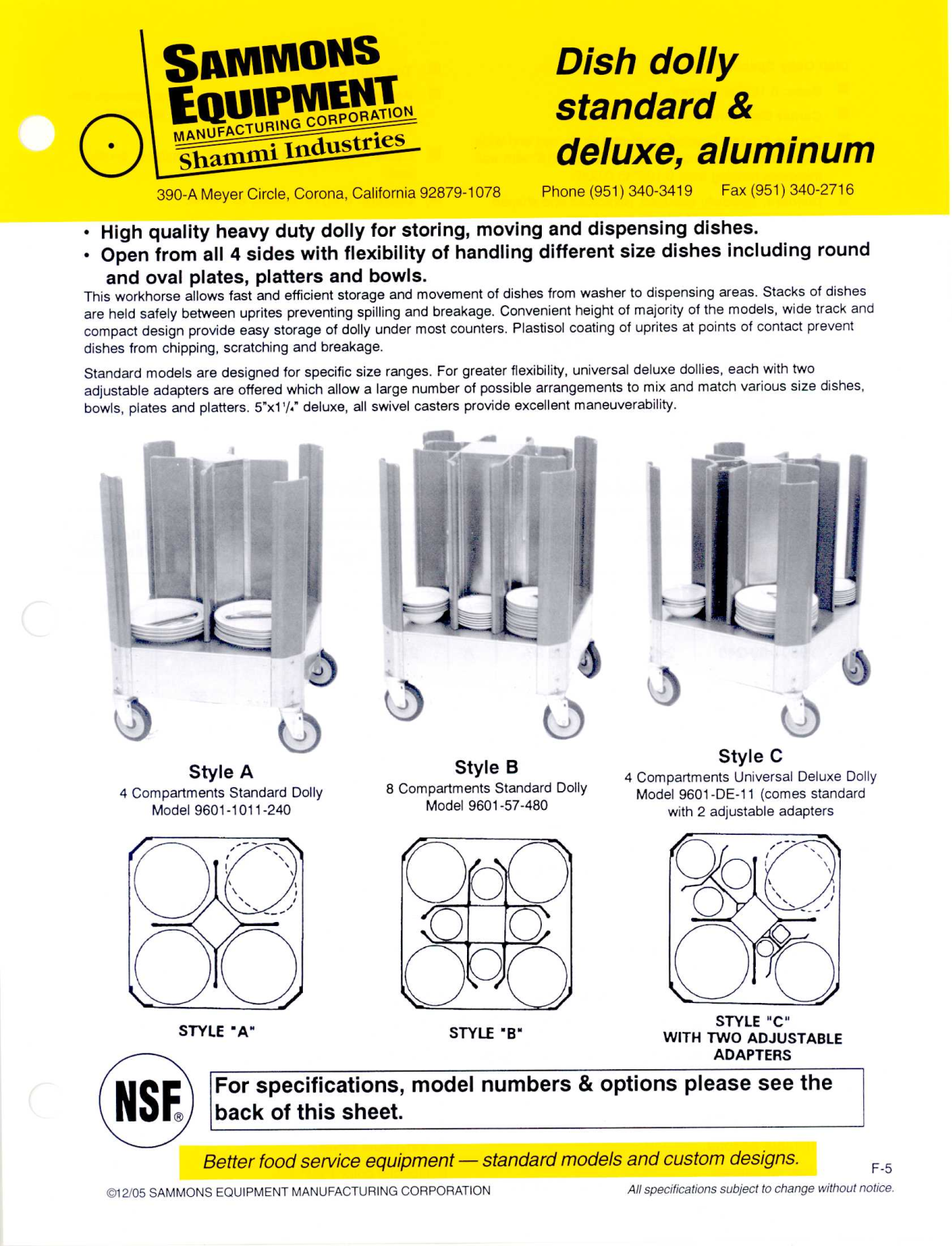 Sammons Equipment 9601-1113-240 User Manual