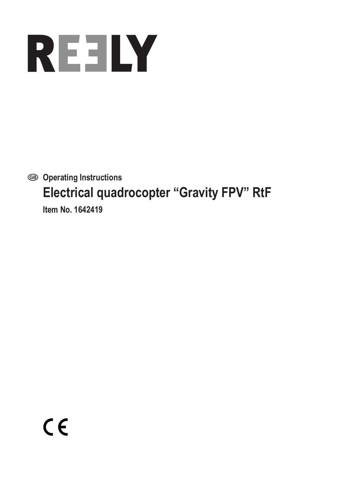 Reely Gravity FPV User manual