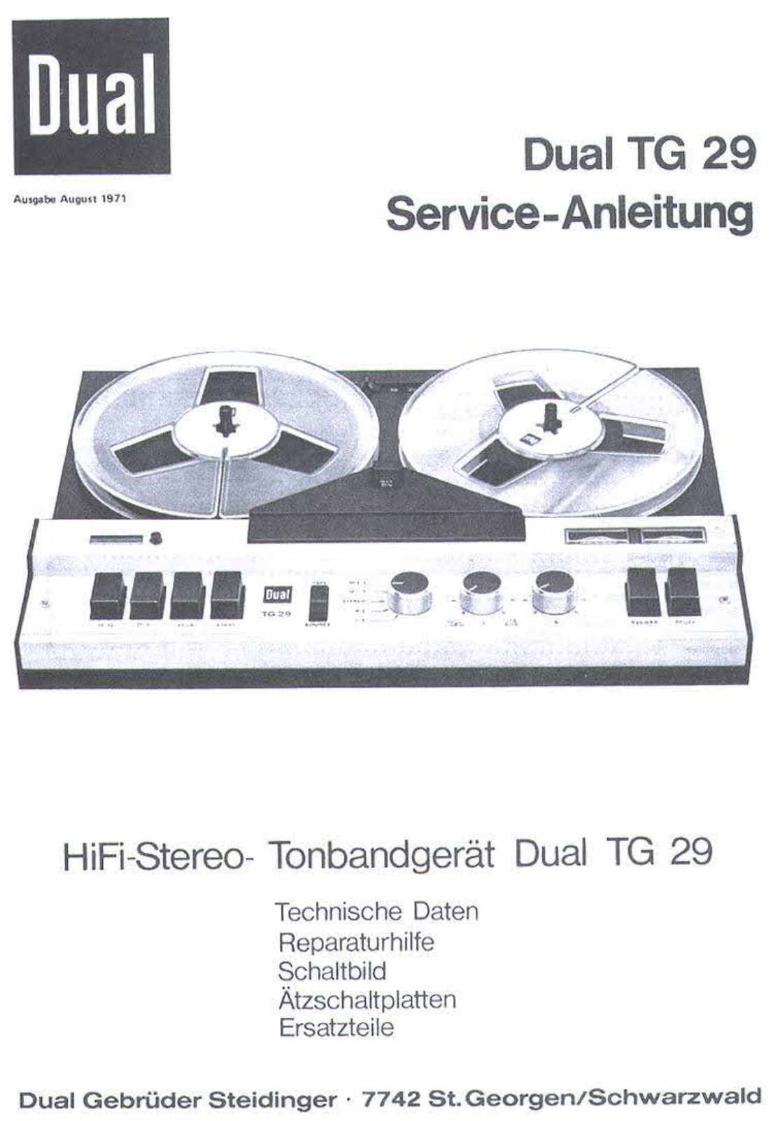 Dual TG-29 Service manual