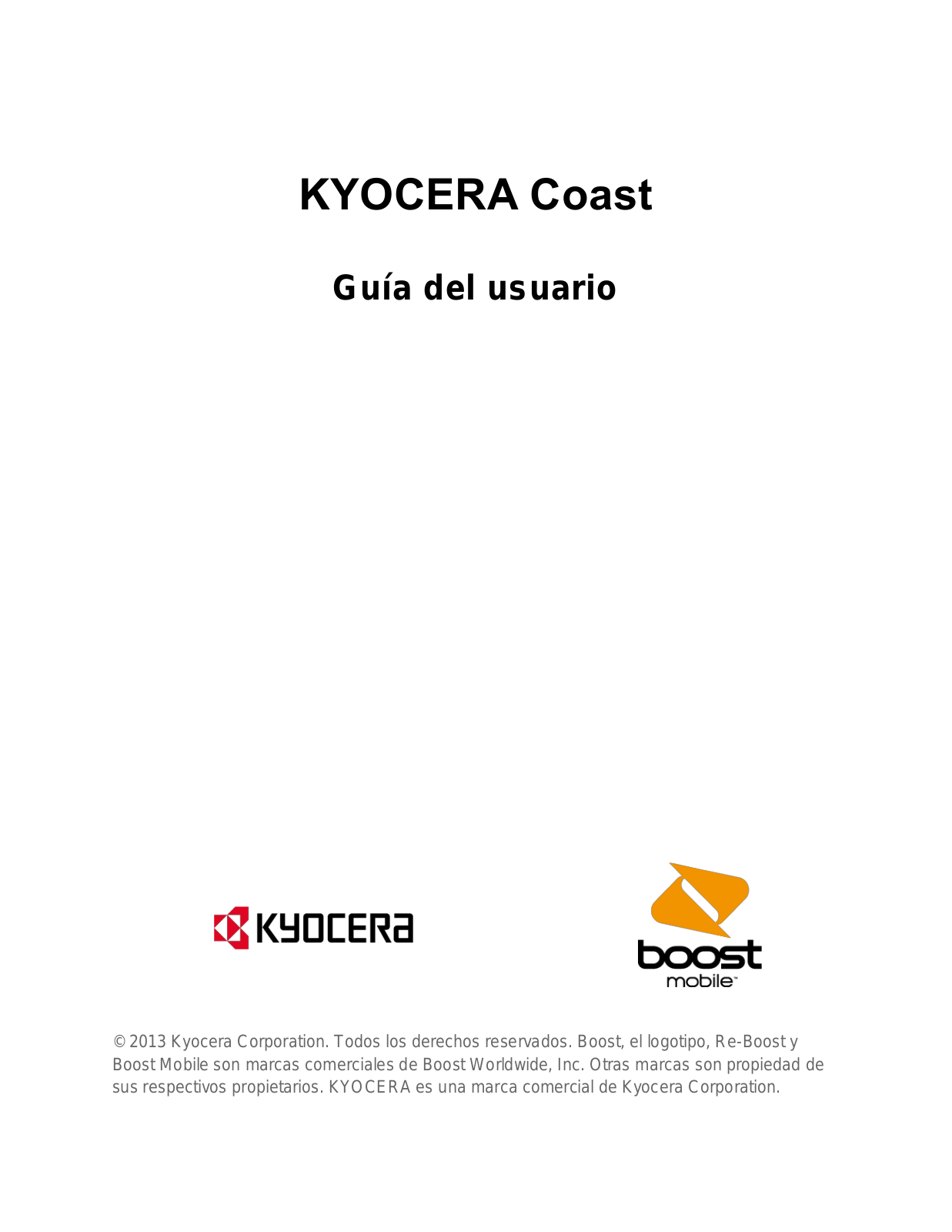 Kyocera Coast Instruction Manual