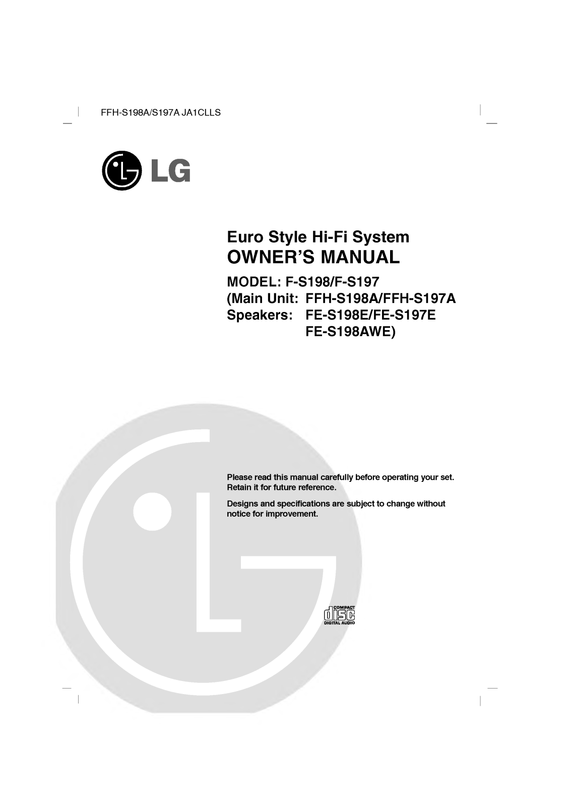 LG FFH-S198A User Manual