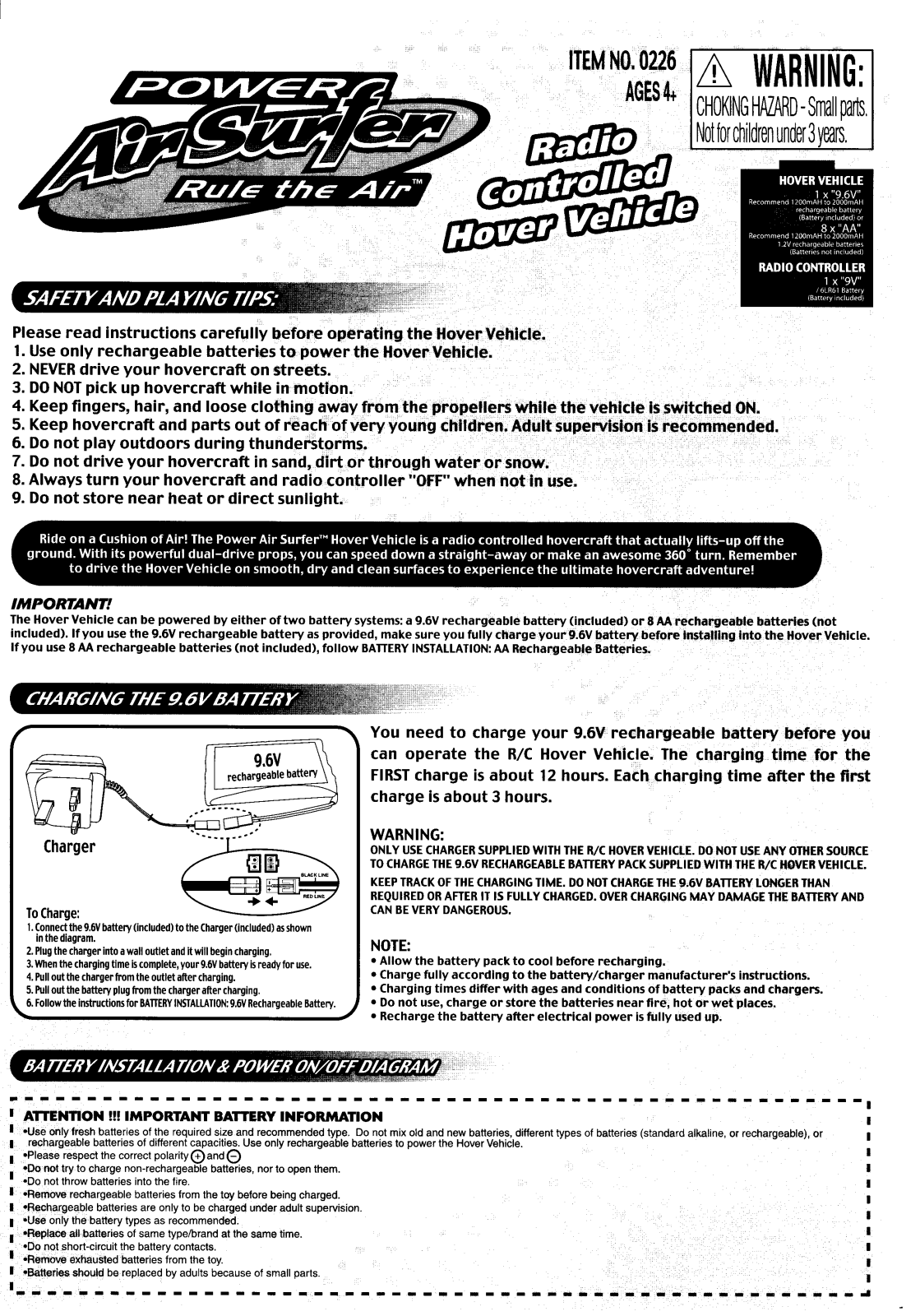 Hasbro 0226 user manual