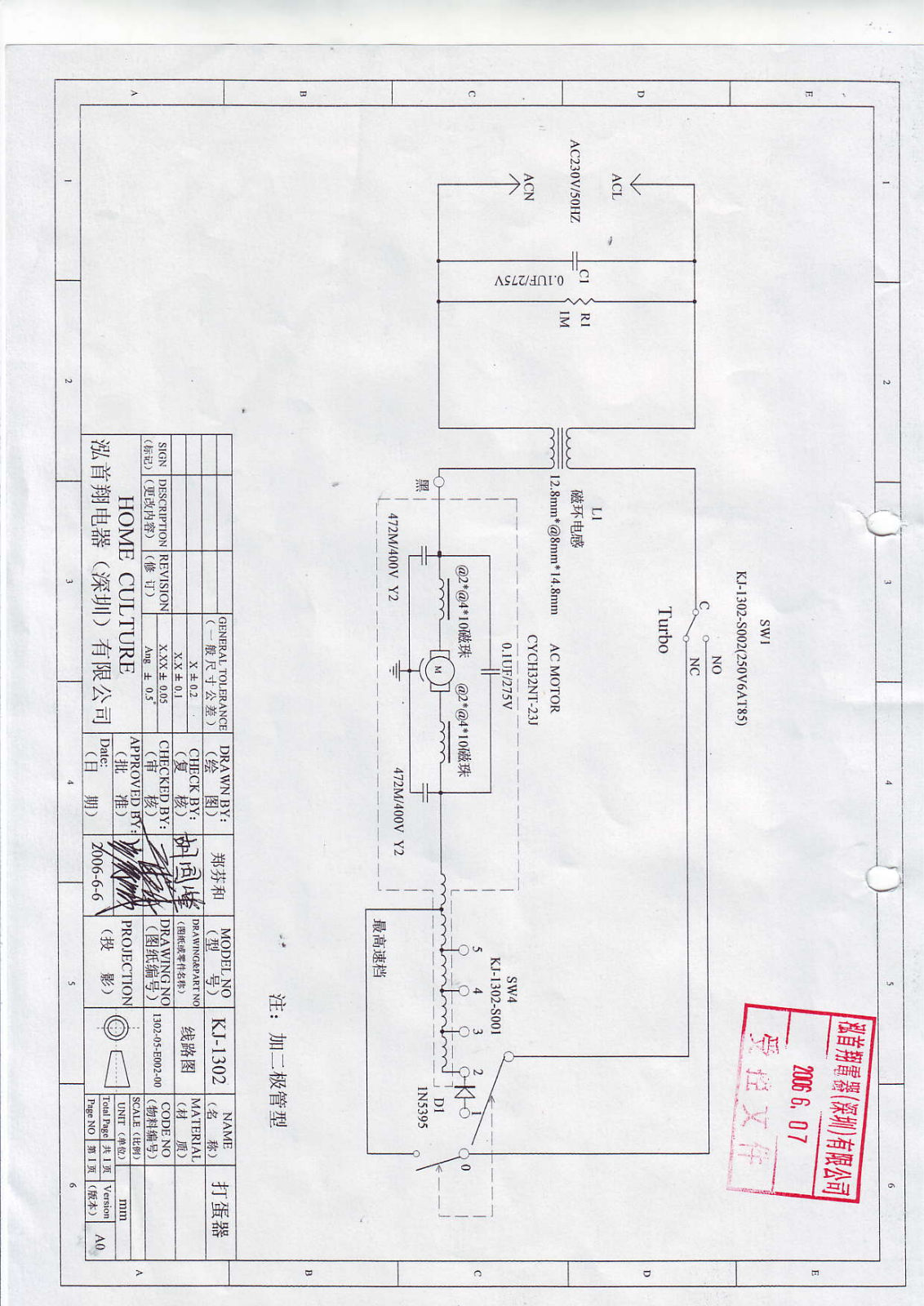 Vitek KJ-1302B Circuit diagrams