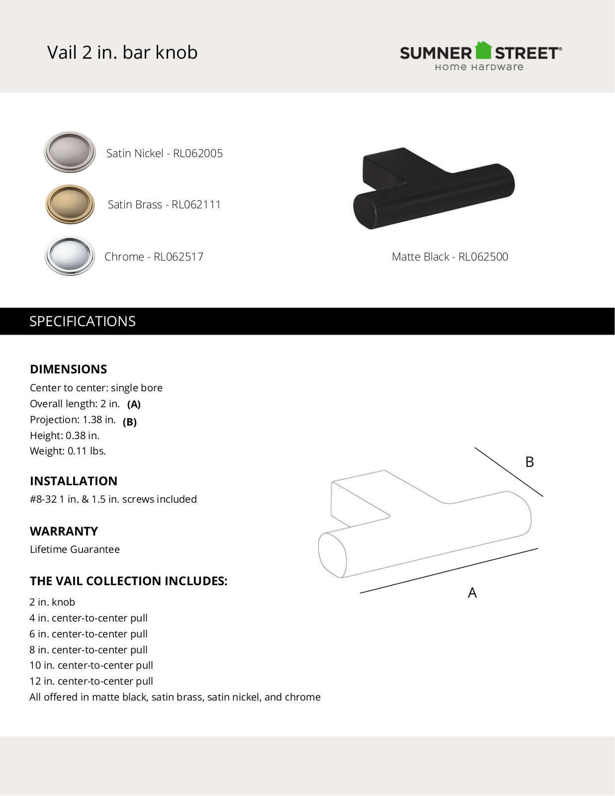 Sumner Street Home Hardware CTHD1191 Specifications - ManualMachine.com