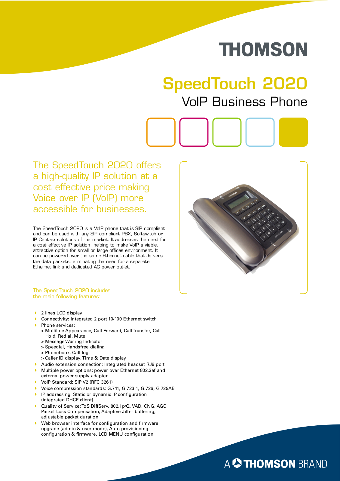 Thomson SPEEDTOUCH 2020 DATASHEET