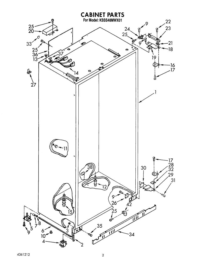 KitchenAid KSSS48MWX01 Parts List