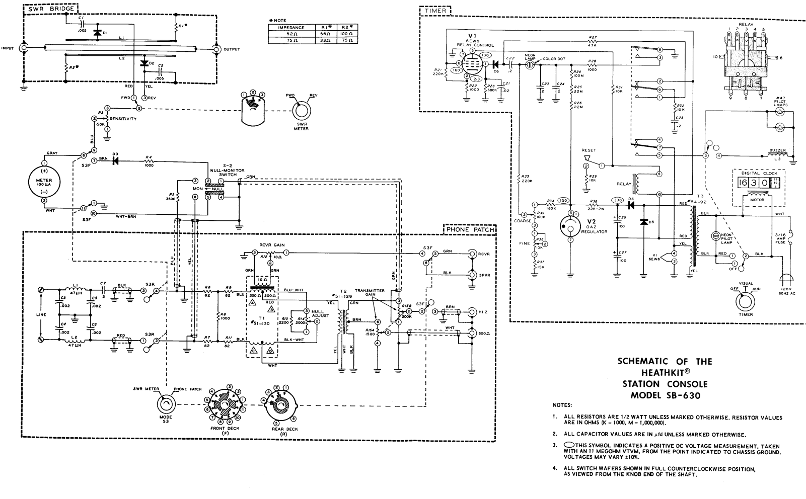 Heath Company SB-630 Schematic