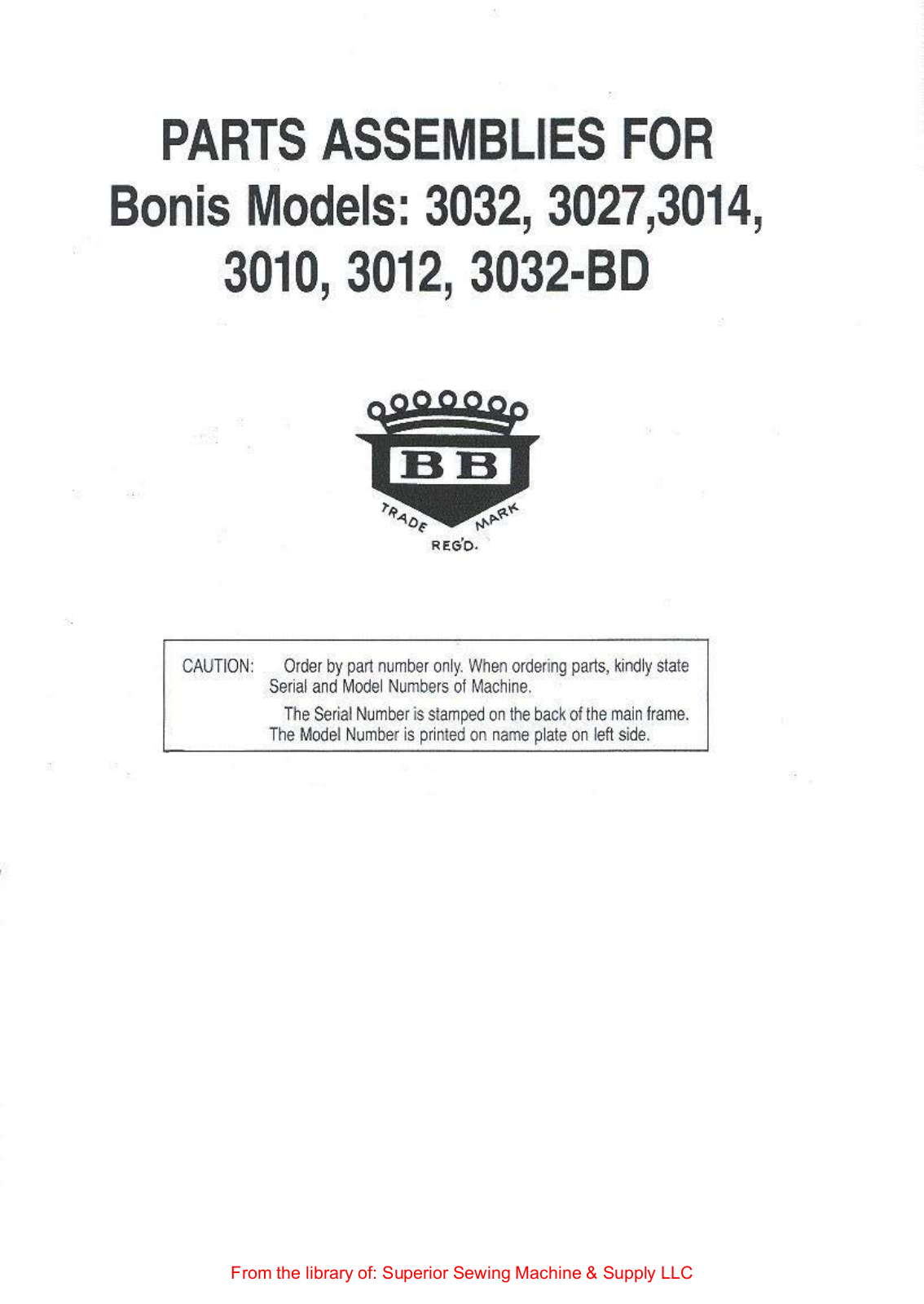 Bonis 3032, 3027, 3014, 3010, 3012 User Manual - ManualMachine.com