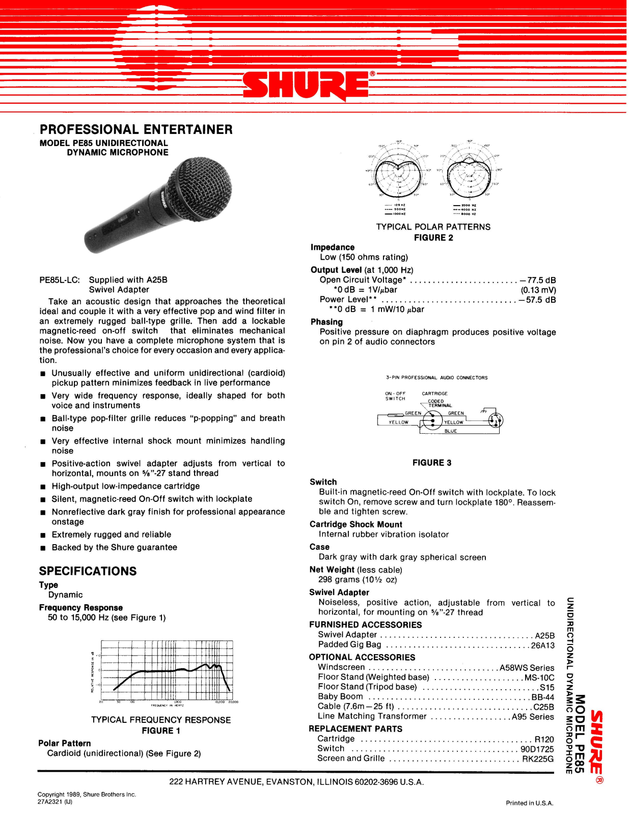 Shure PE85L User Guide - ManualMachine.com