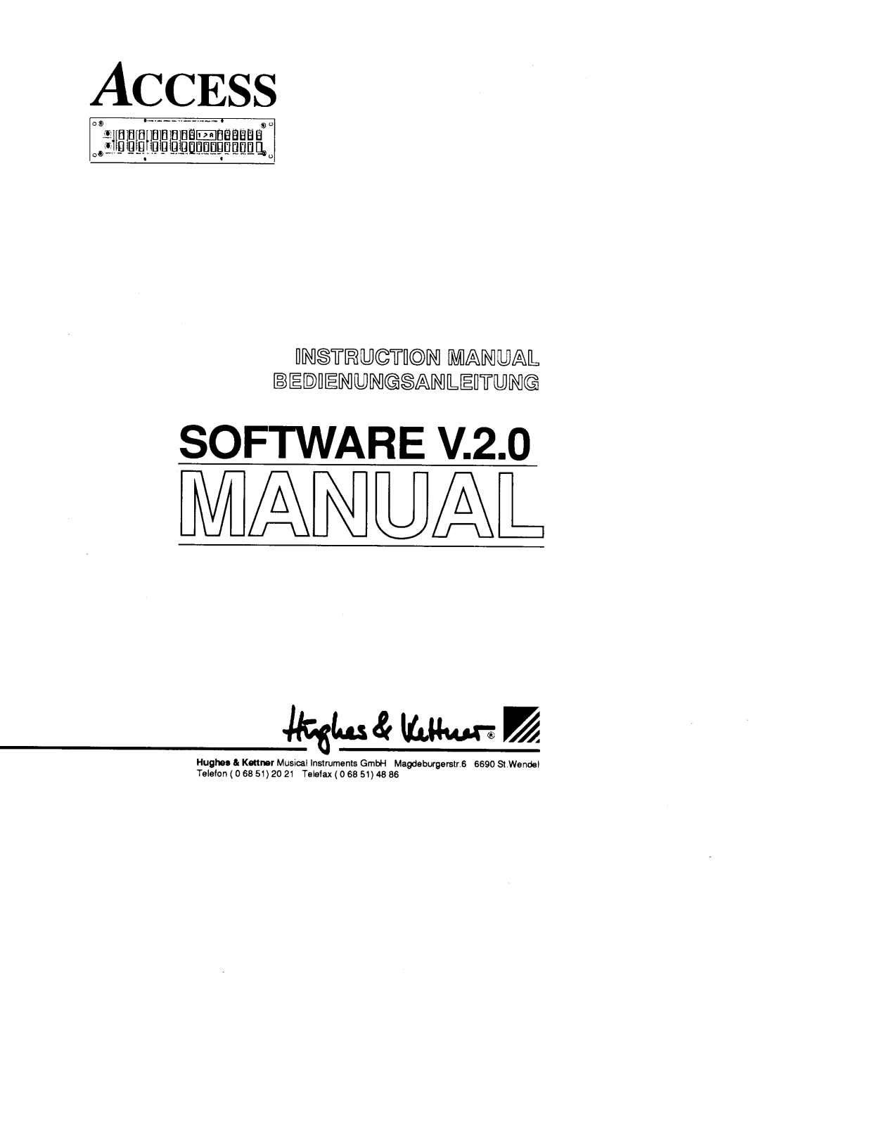 Hughes & Kettner ACCESS V2 User Manual