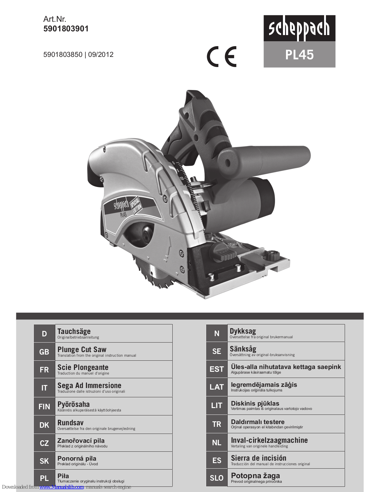 Scheppach PL45,PL55,CS 55 Instructions Manual