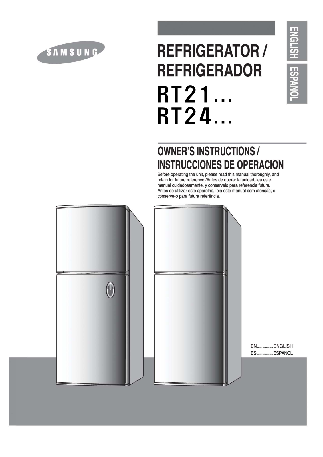 Samsung RT21MFSB, RT21MFSS, RT21VGSS, RT21MGSS, RT21VFSB Manual