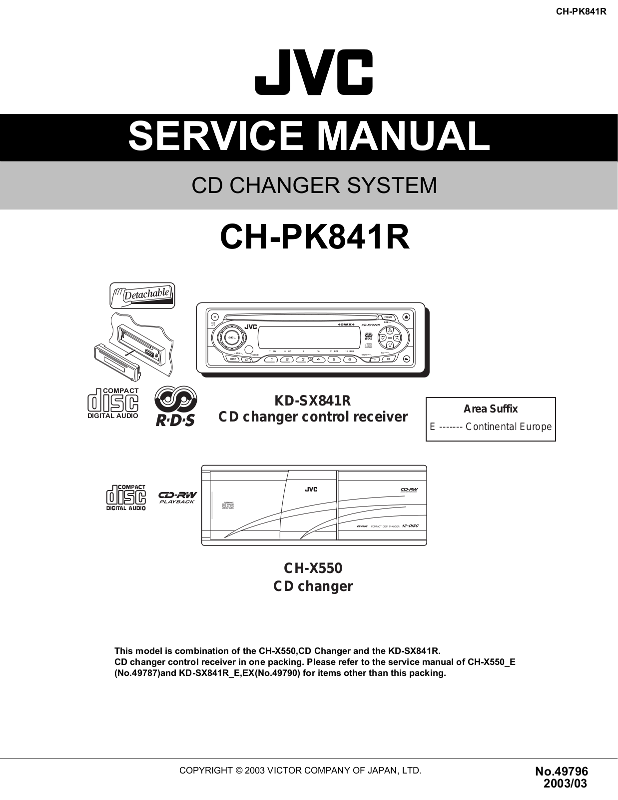 JVC CH-PK841R Service Manual