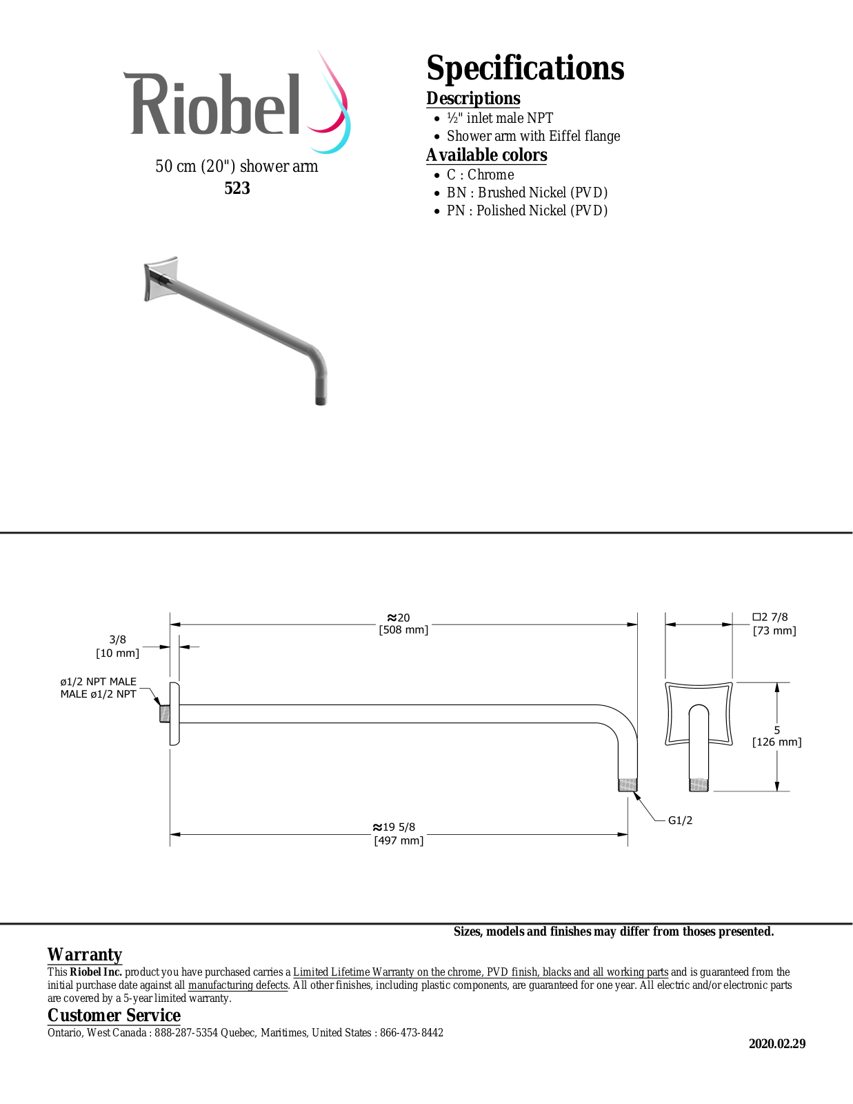 Riobel 523PN Specifications - ManualMachine.com