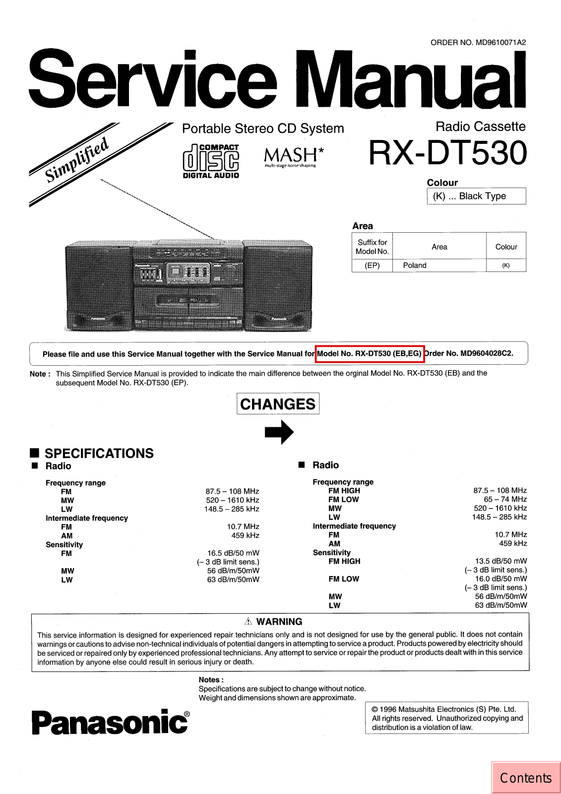 JVC RX DT530 EP Service Manual