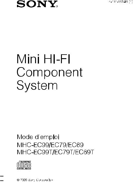 SONY MHC-EC99 User Manual