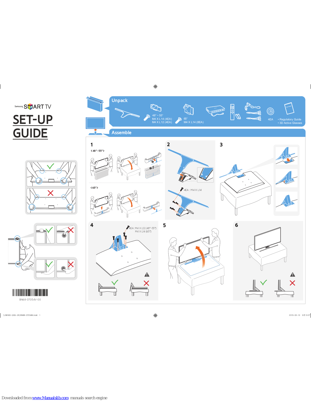 Samsung un55js8500 Quick Start Manual