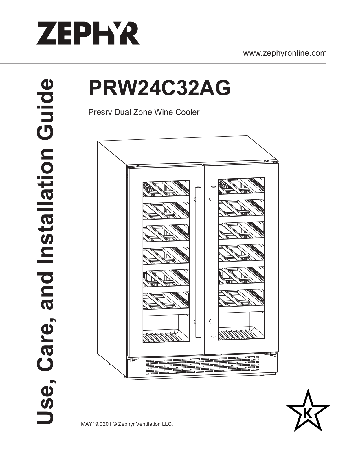 Zephyr PRW24C32AG User Manual