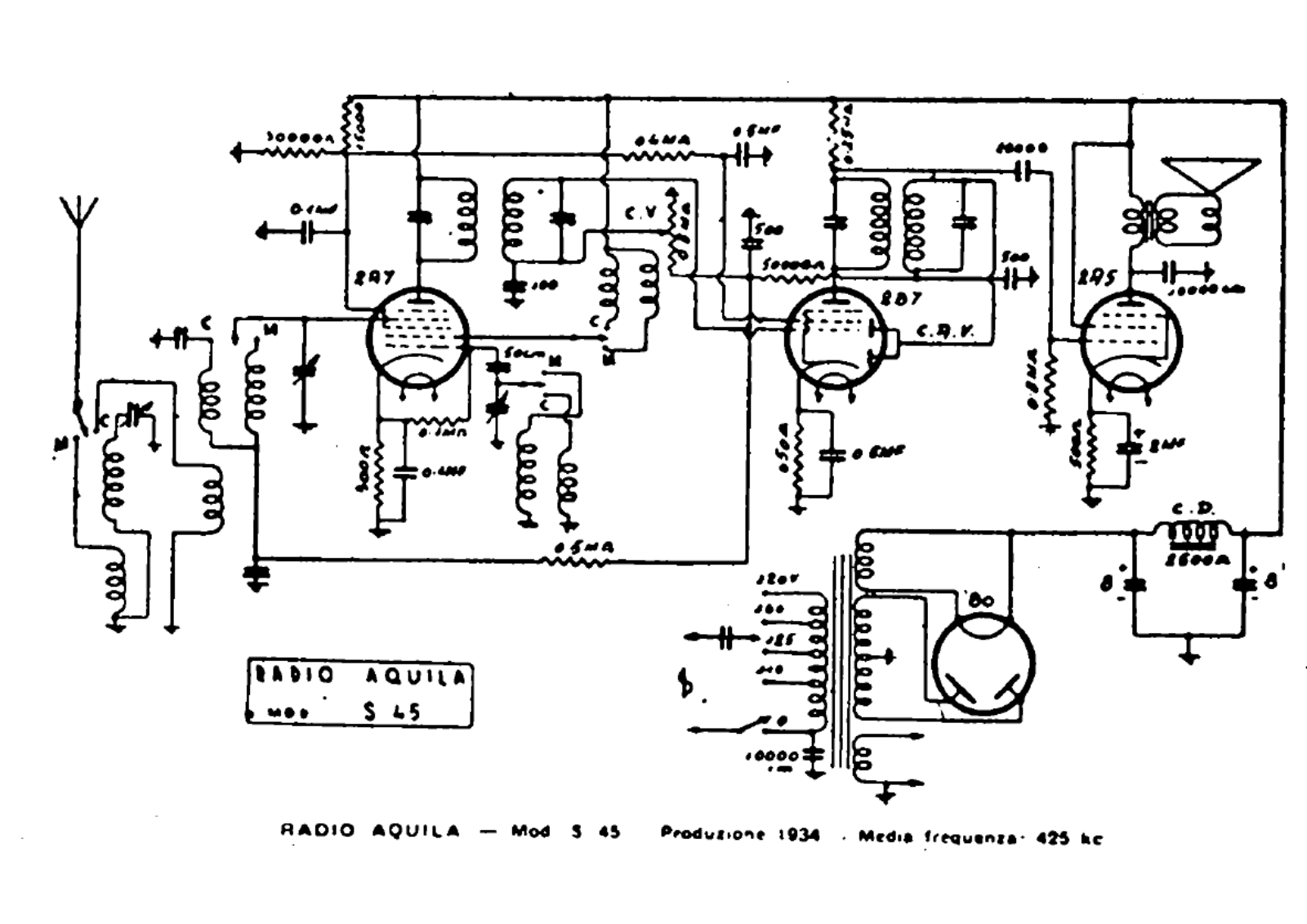 Radio Aquila s45 schematic