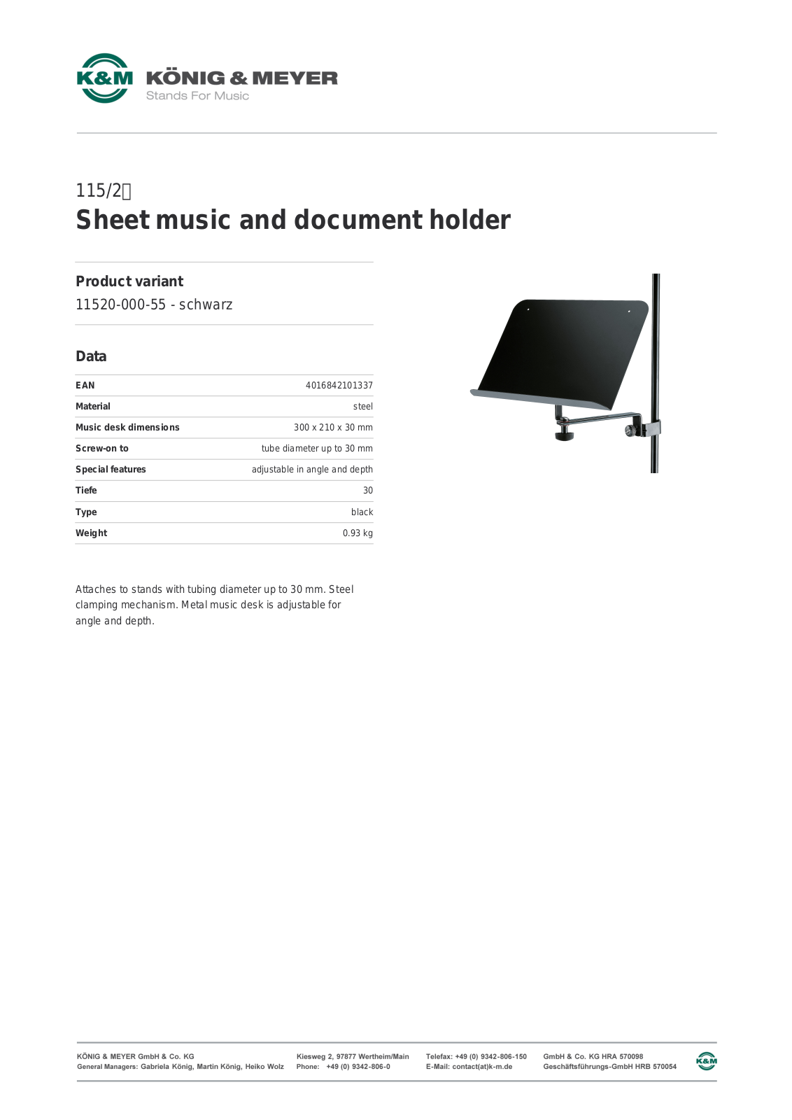 K&M 115/2 Data Sheet