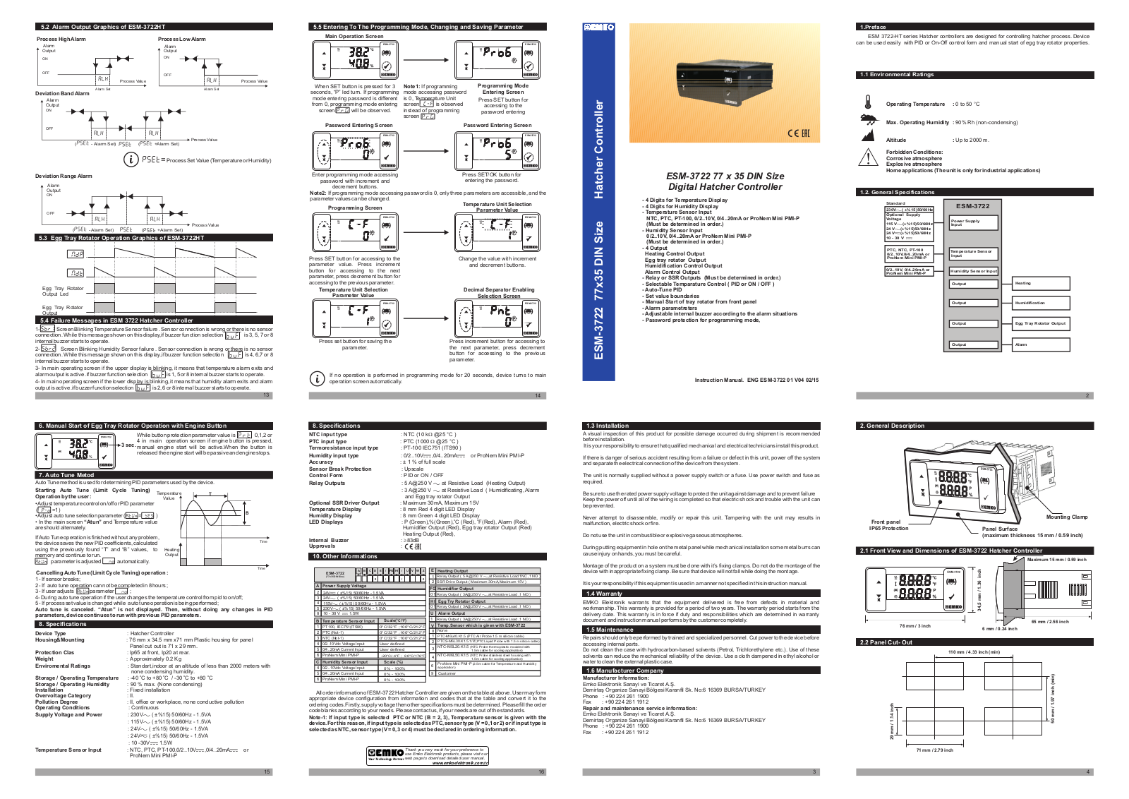 Emko ESM-3722 User manual