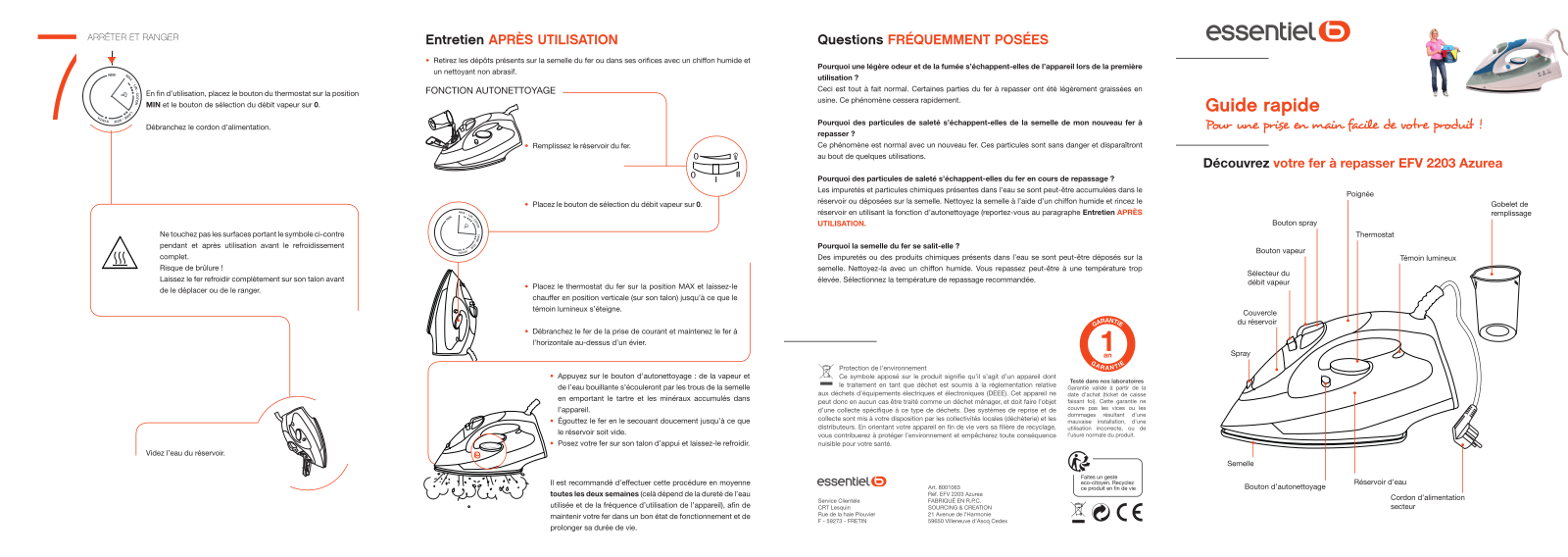 Essentielb EFV 2203 AZUREA Quick guide