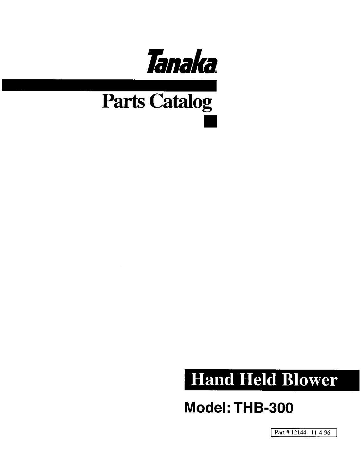 Tanaka THB-300 User Manual