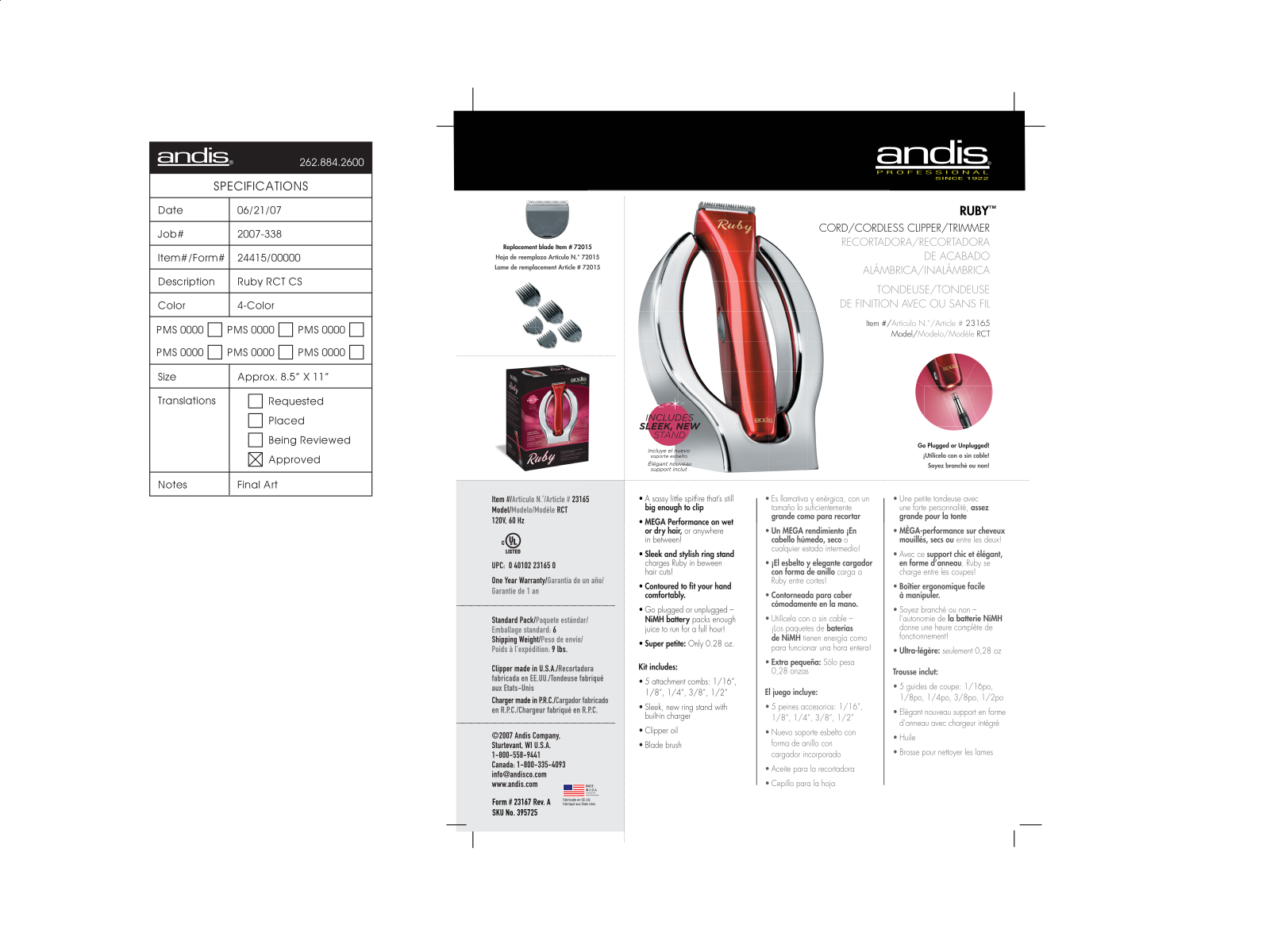 Andis Company RCI User Manual