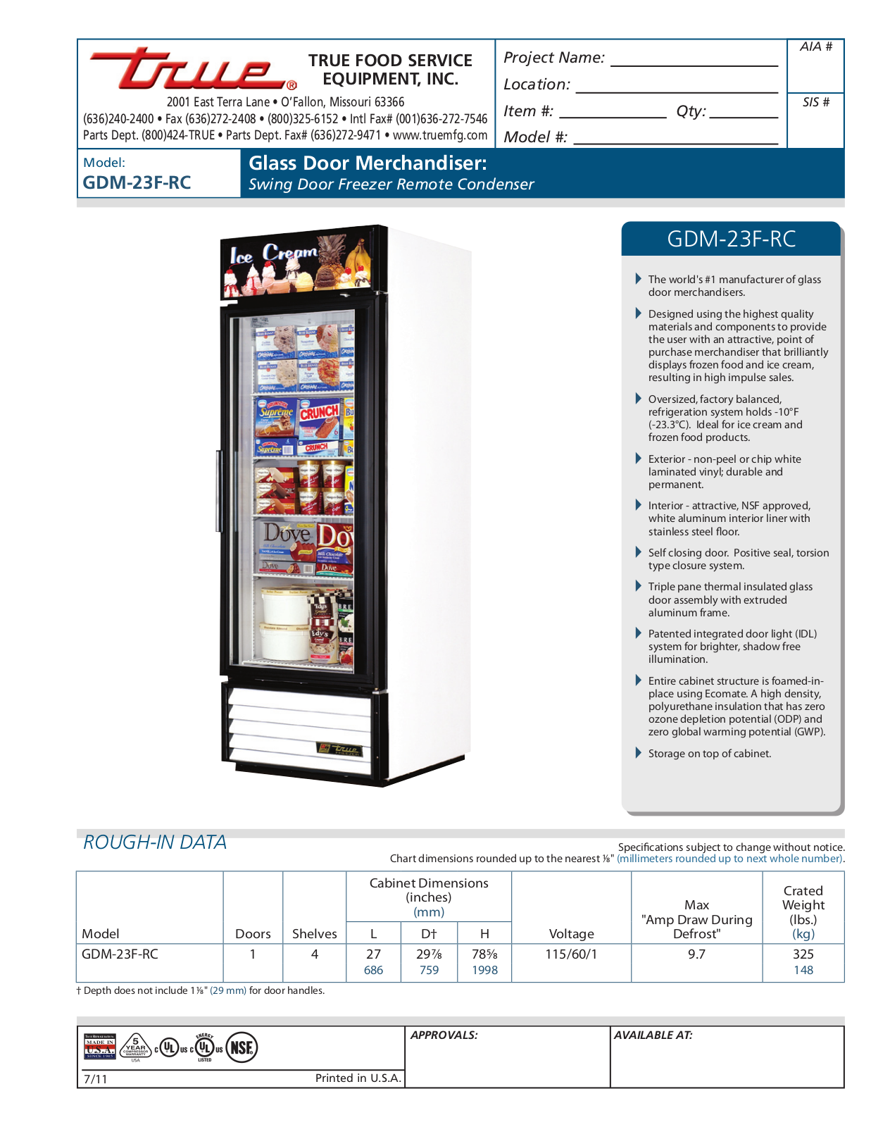 True GDM-23F-RC User Manual