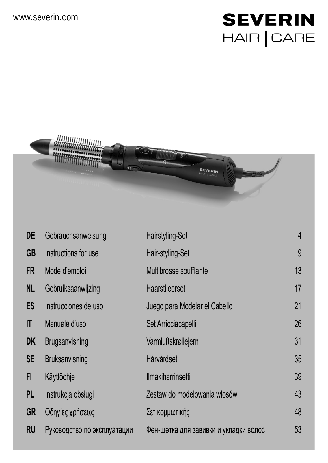 Severin WL 0805 operation manual