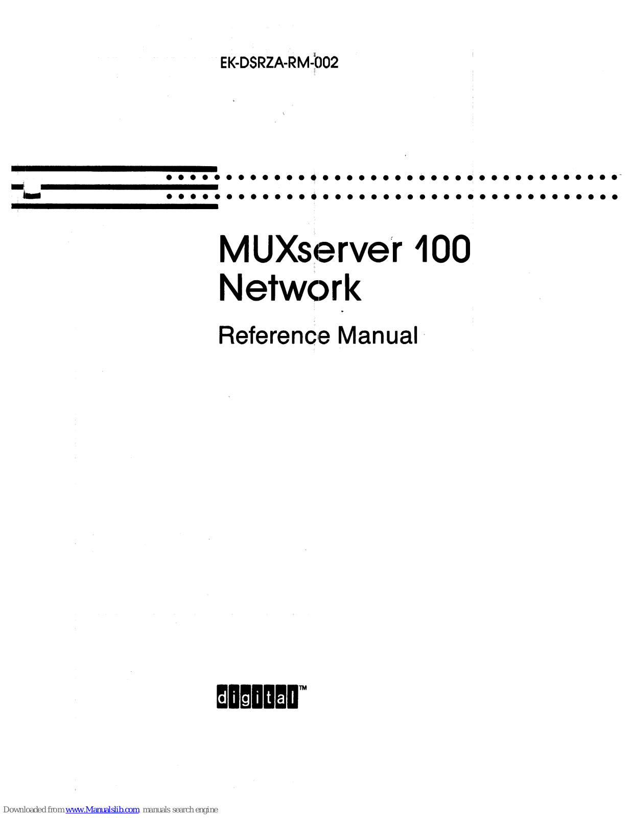 Digital Equipment MUXserver 100 Reference Manual