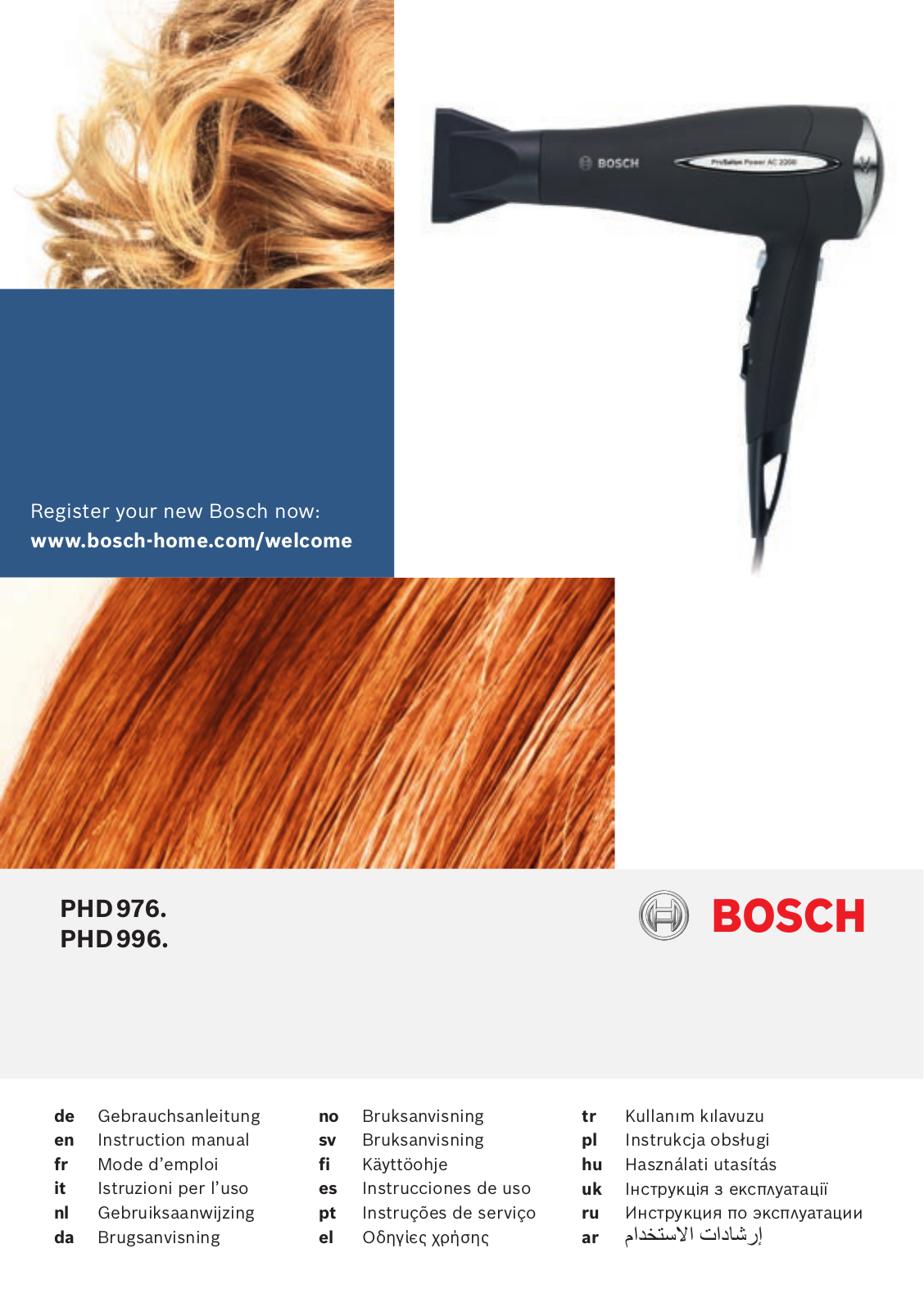 Bosch PHD9960 User Manual