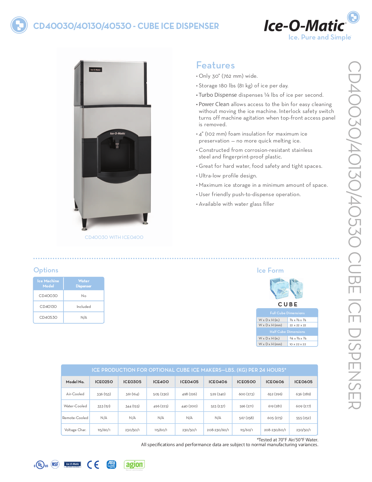 Ice-O-Matic CD40030 User Manual